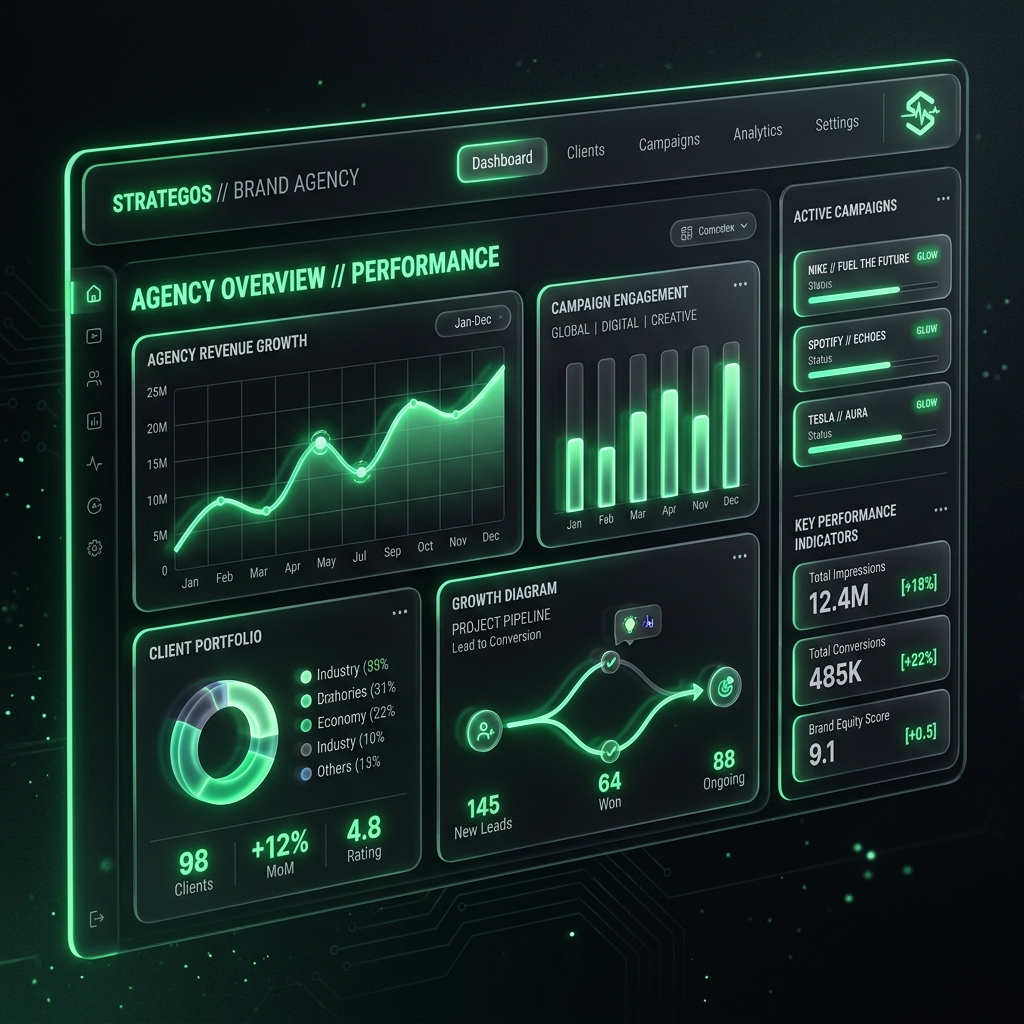FG CreatiBoss — Dashboard de marca premium